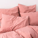 2 Washed Cotton Percale Pillowcases - Old Pink - MOST - The Bradery