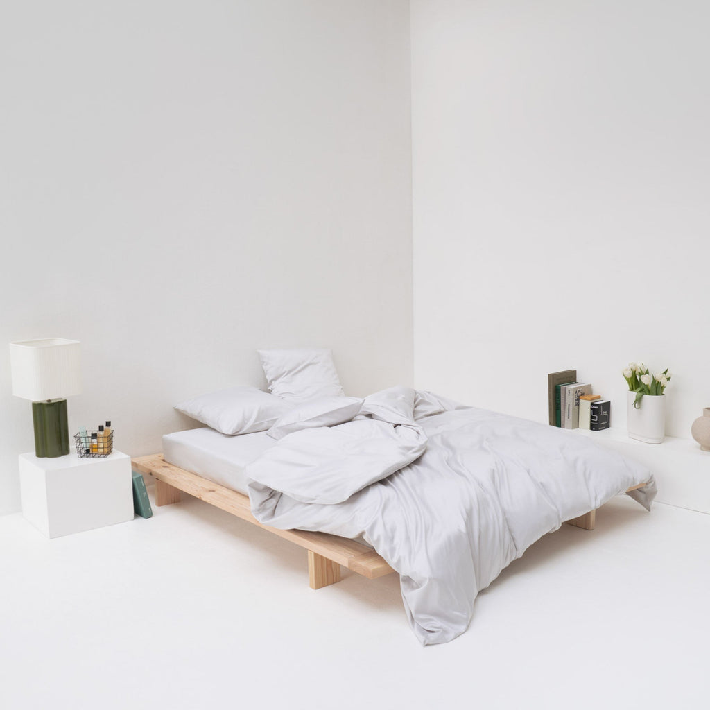 2 fundas de almohada de satén de algodón - Pebble - MOST - The Bradery