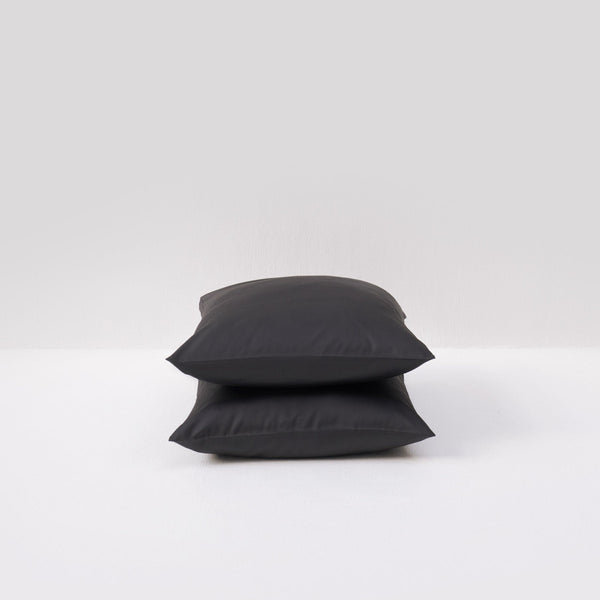 2 Taies D'Oreiller En Satin De Coton - Graphite - MOST - The Bradery