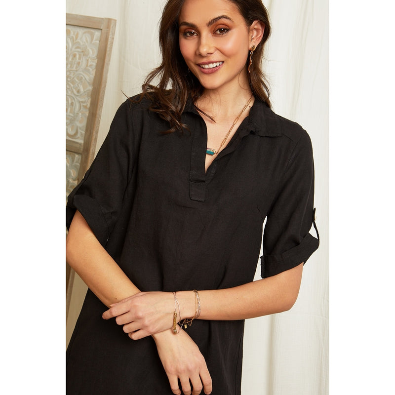 Autour Du Lin - Robe - Noir - Femme