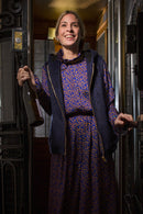 Pull Joseph En Laine Bleue Imprimé Léopard