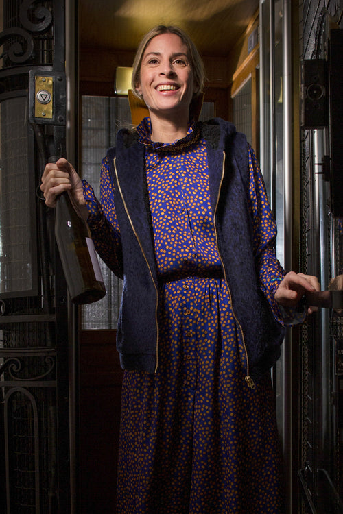 Pull Joseph En Laine Bleue Imprimé Léopard