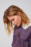 Chemise Trigalière Imprimé Messy Dots Bleu Marine