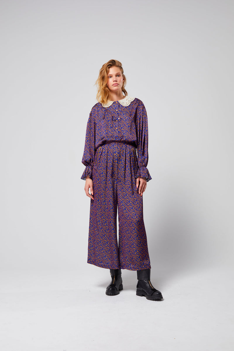 Chemise Trigalière Imprimé Messy Dots Bleu Marine