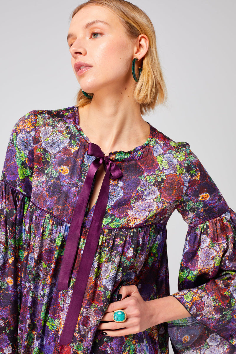 Sperone Purple Lichen Print Dress
