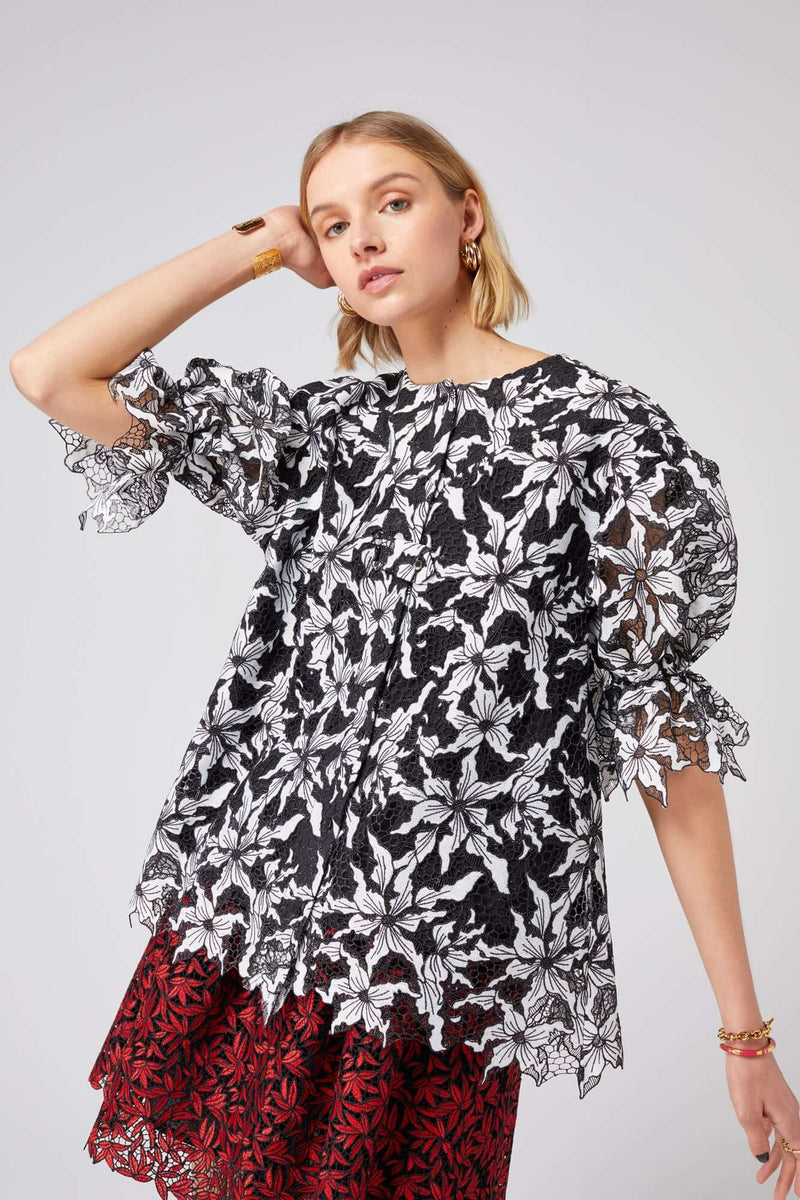 Beausserie shirt in Beluga lace | Heimstone