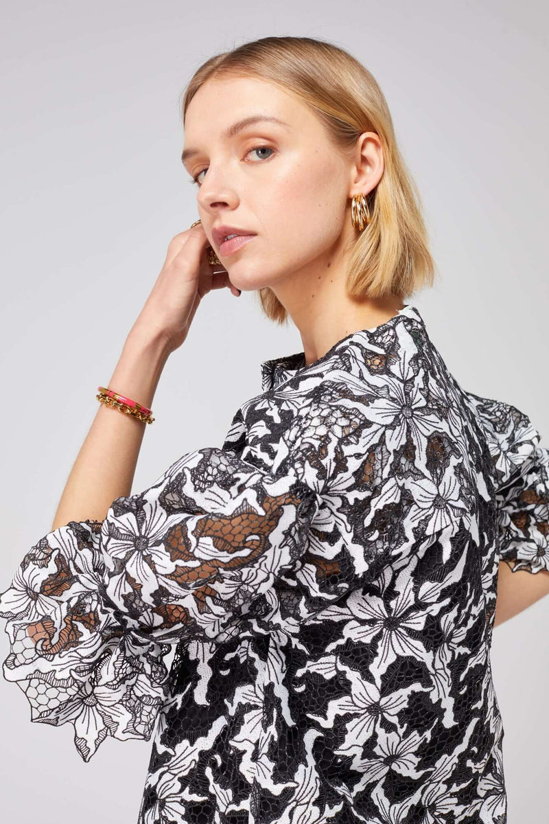 Beausserie shirt in Beluga lace | Heimstone