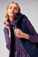 Pull Joseph En Laine Bleue Imprimé Léopard