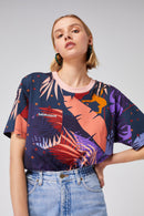 T-Shirt Dede À Imprimé Gorille Bleu