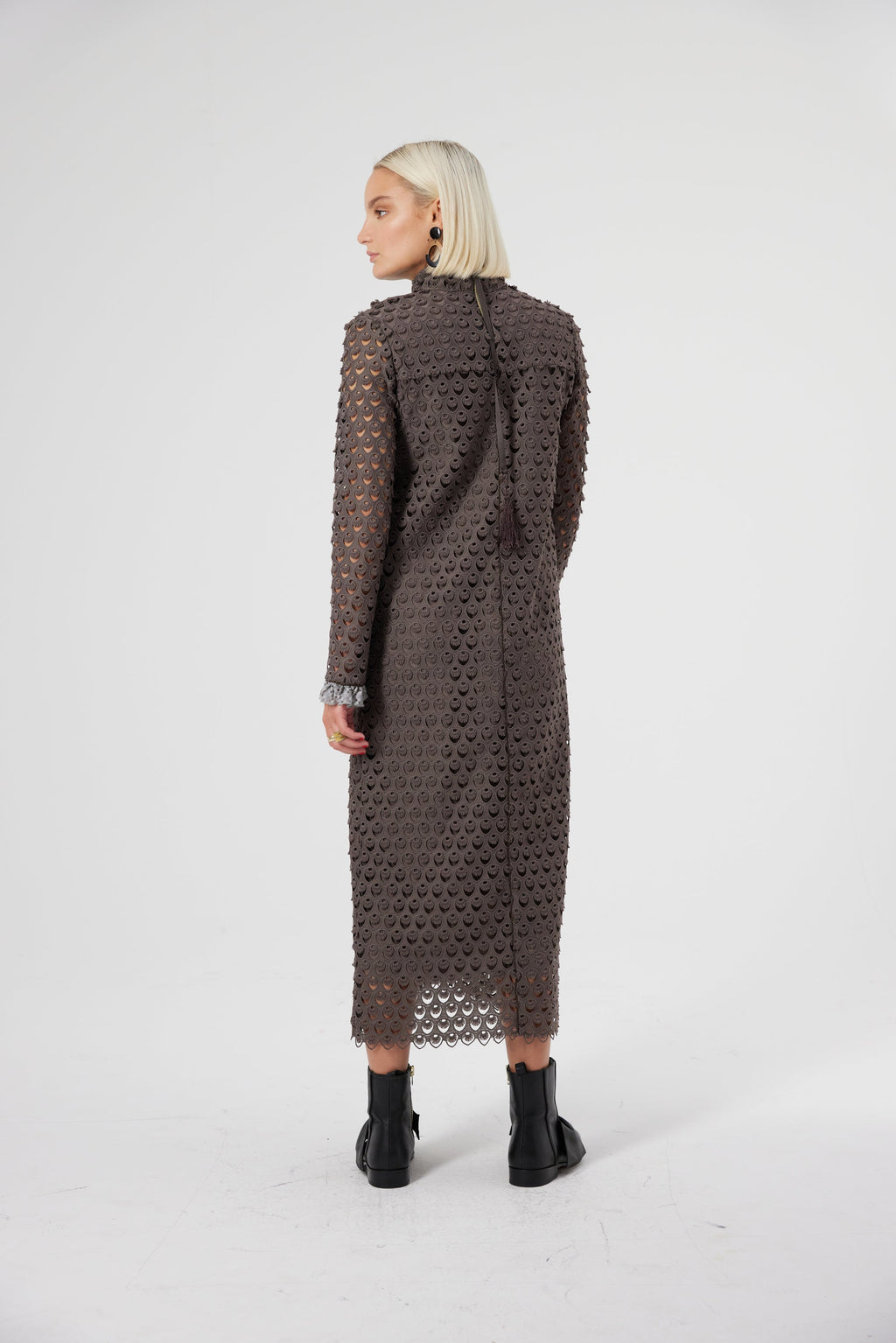 Robe Marshall En Dentelle Charbon