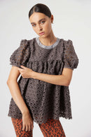 Blouse Gaya En Dentelle Charbon