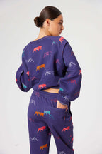 Brooklyn jumper in Tiger printed fleece | Heimstone