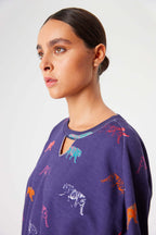 Brooklyn jumper in Tiger printed fleece | Heimstone