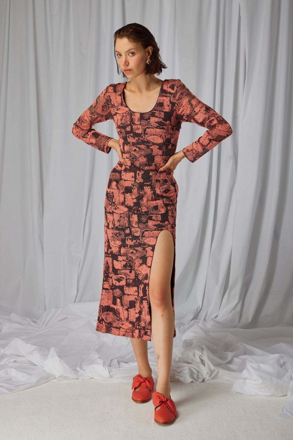 Robe Pete En Dentelle Brutaliste