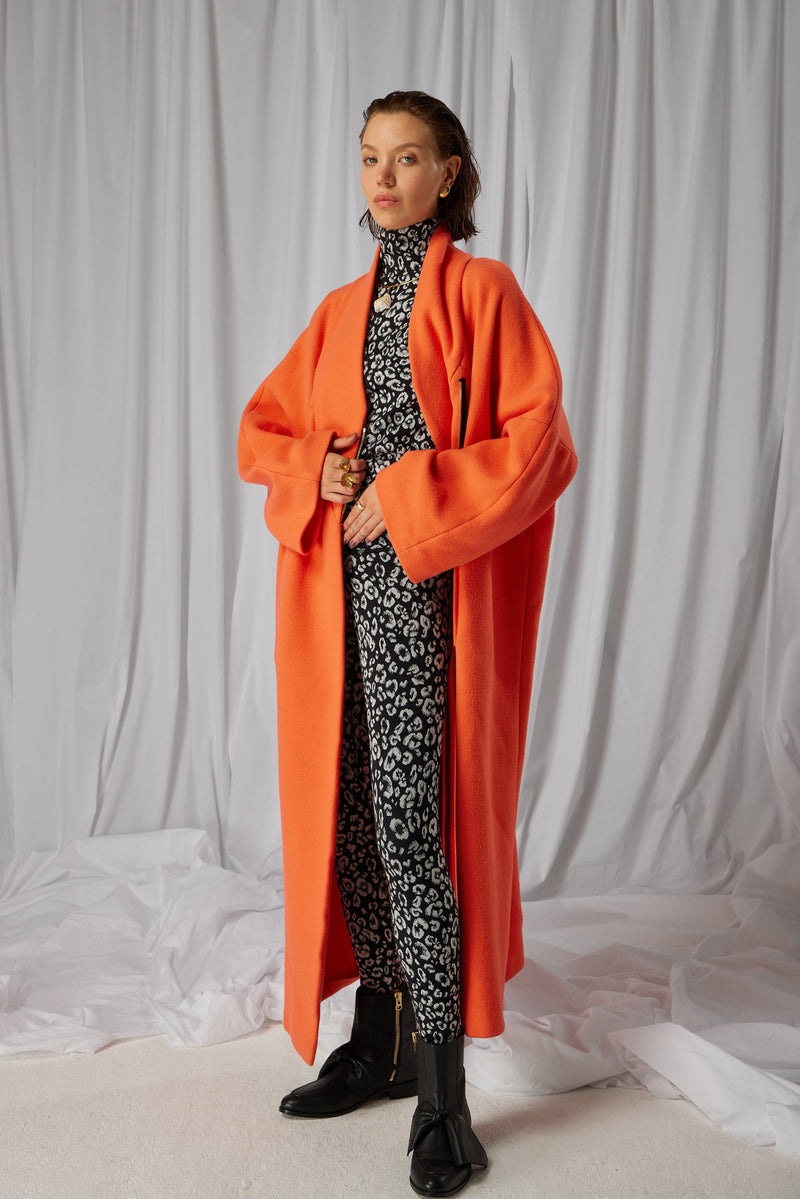 Manteau Eren En Tissu De Laine Et Cachemire Reef Orange