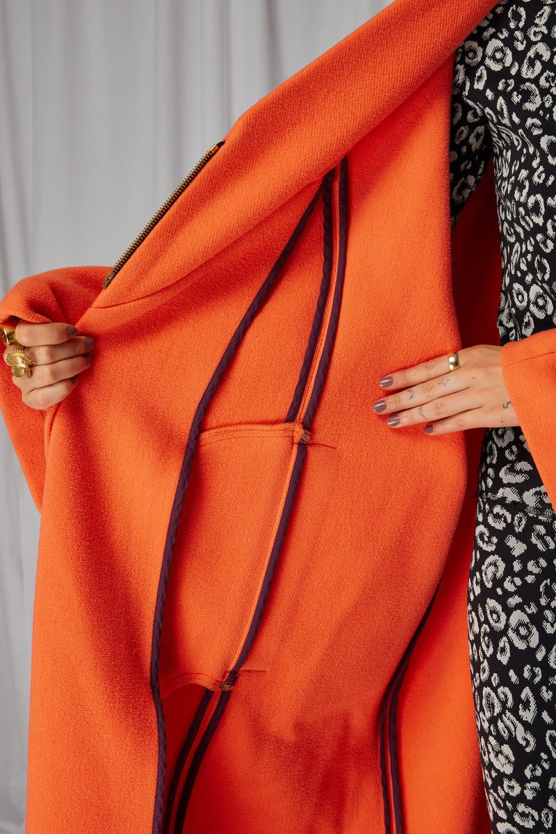 Manteau Eren En Tissu De Laine Et Cachemire Reef Orange