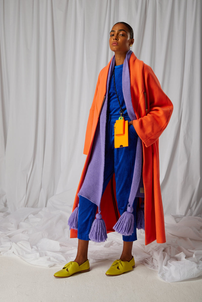 Manteau Eren En Tissu De Laine Et Cachemire Reef Orange