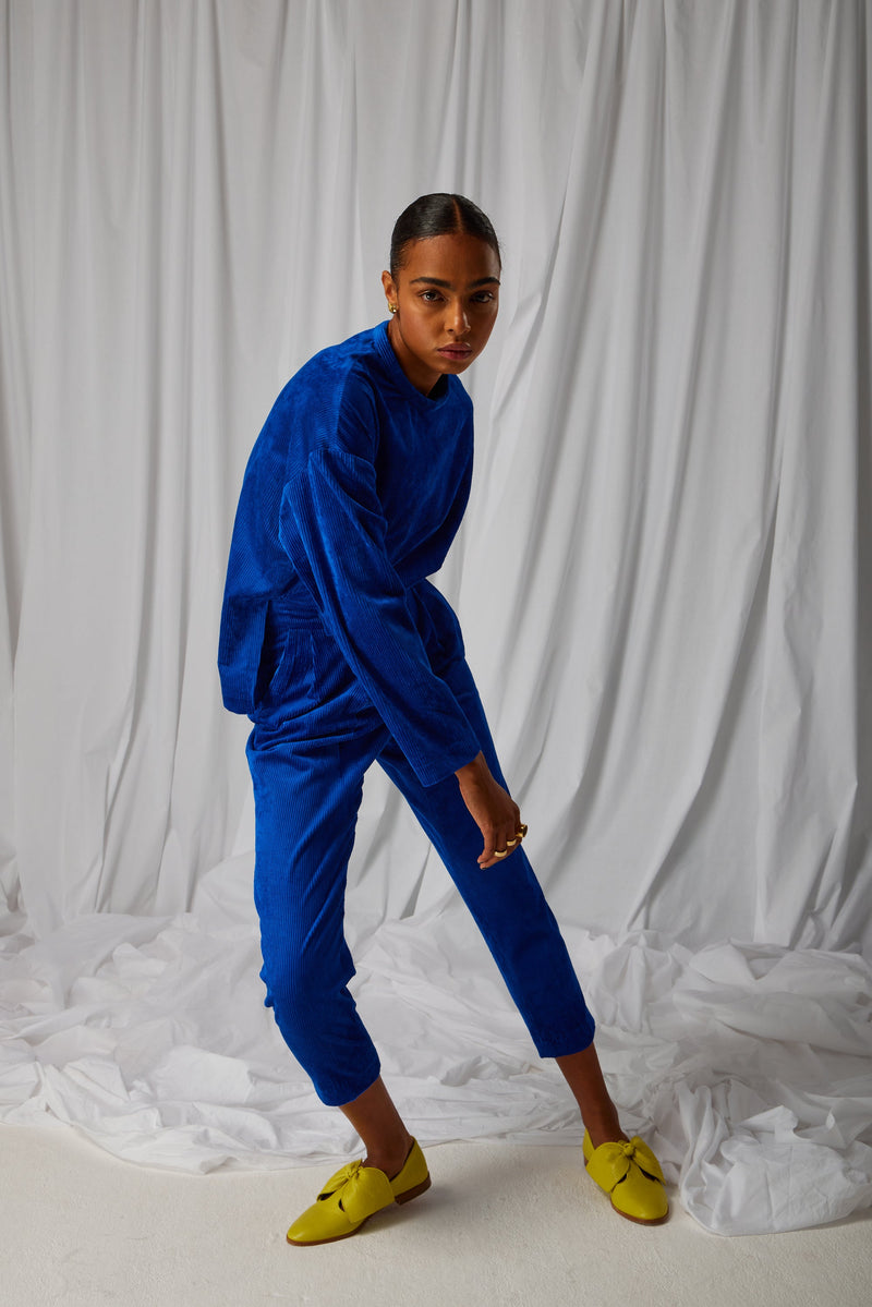 Pull Bobbi En Velours Côtelé Abysse