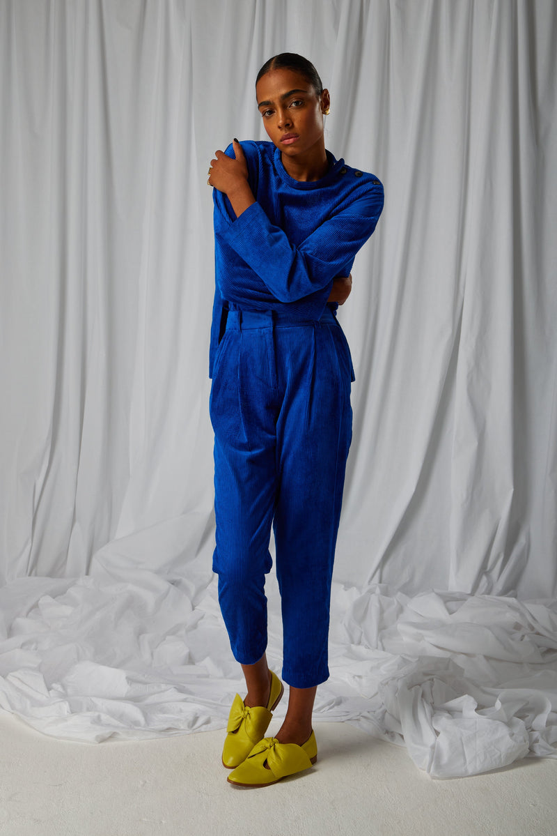 Pantalon Gabriel En Velours Côtelé Abysse