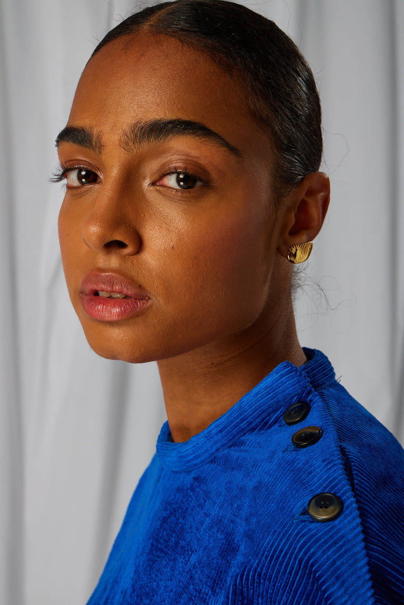 Pull Bobbi En Velours Côtelé Abysse