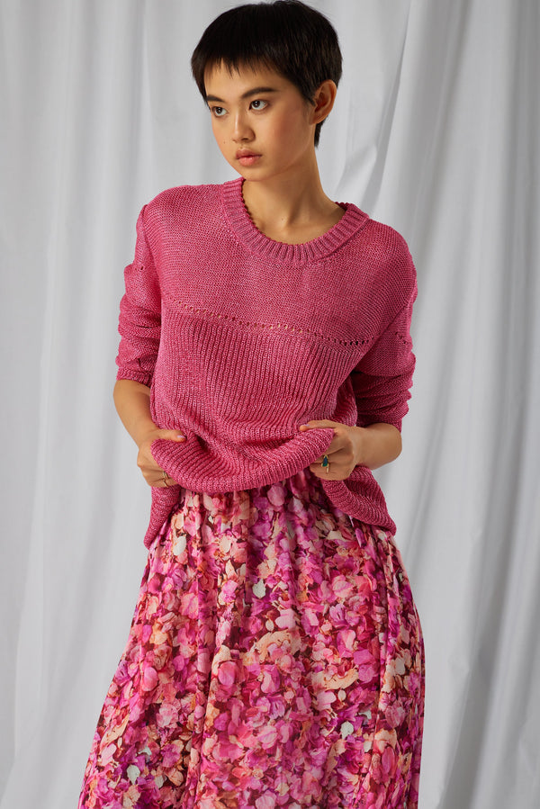 Pull Ezra En Maille Fraise
