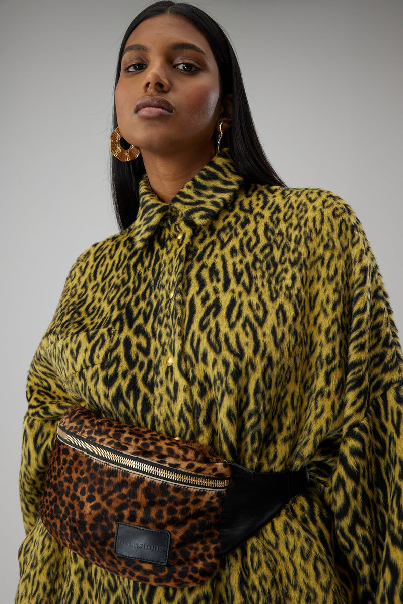 Robe Milo En Laine Jaune Léopard