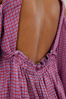 Blouse Blanca À Carreaux Ombrés