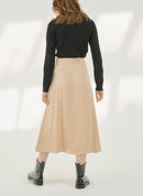 Maison Standards - Jupe Longue Satin - Ecru - Femme
