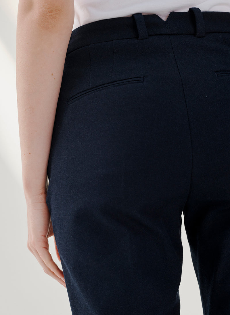 Maison Standards - Straight Stretch Pants - Navy - Woman