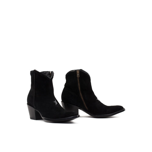 Star Boots - Black Suede