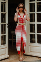 Robe Évy Rayé Rouge