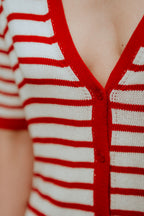 Robe Évy Rayé Rouge