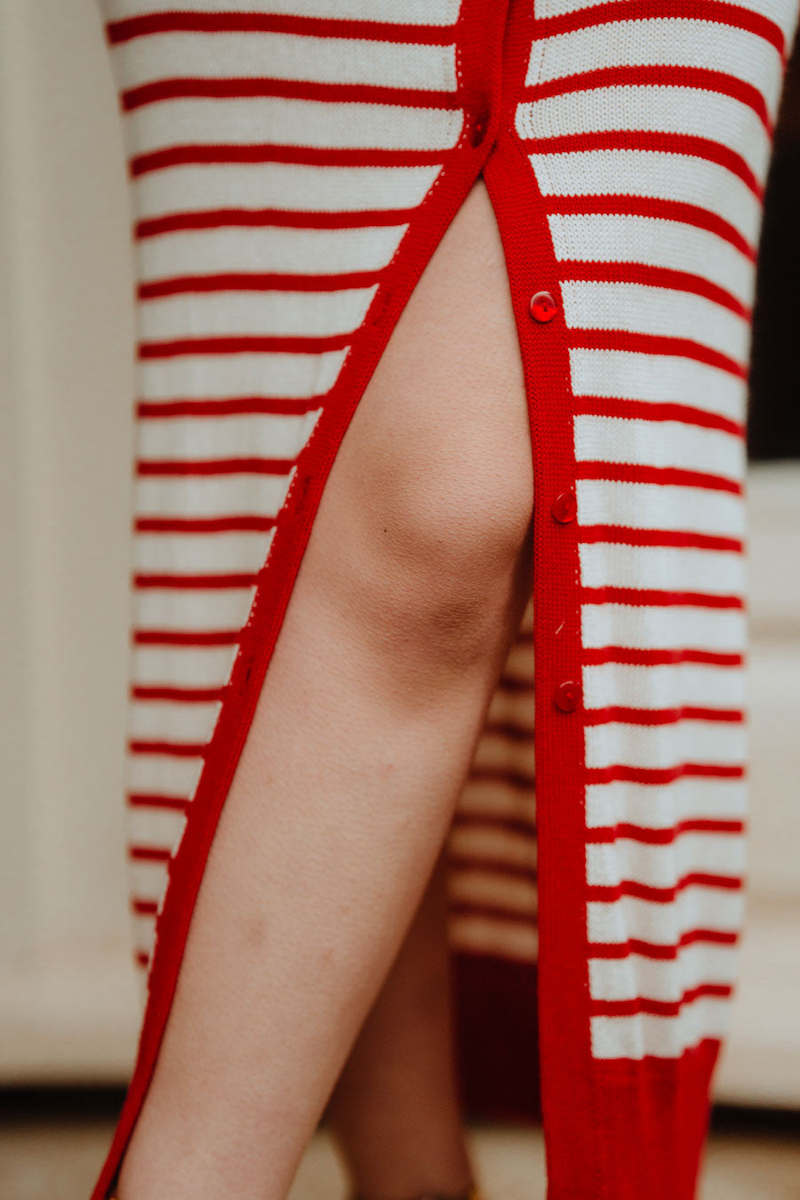 Robe Évy Rayé Rouge