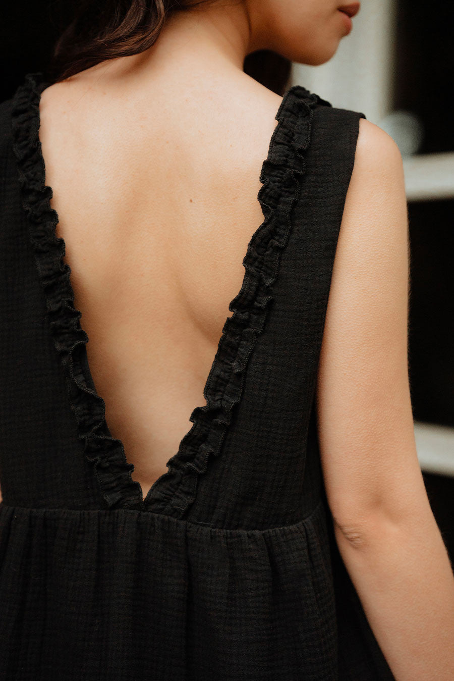 Robe Fanny Noir Coton