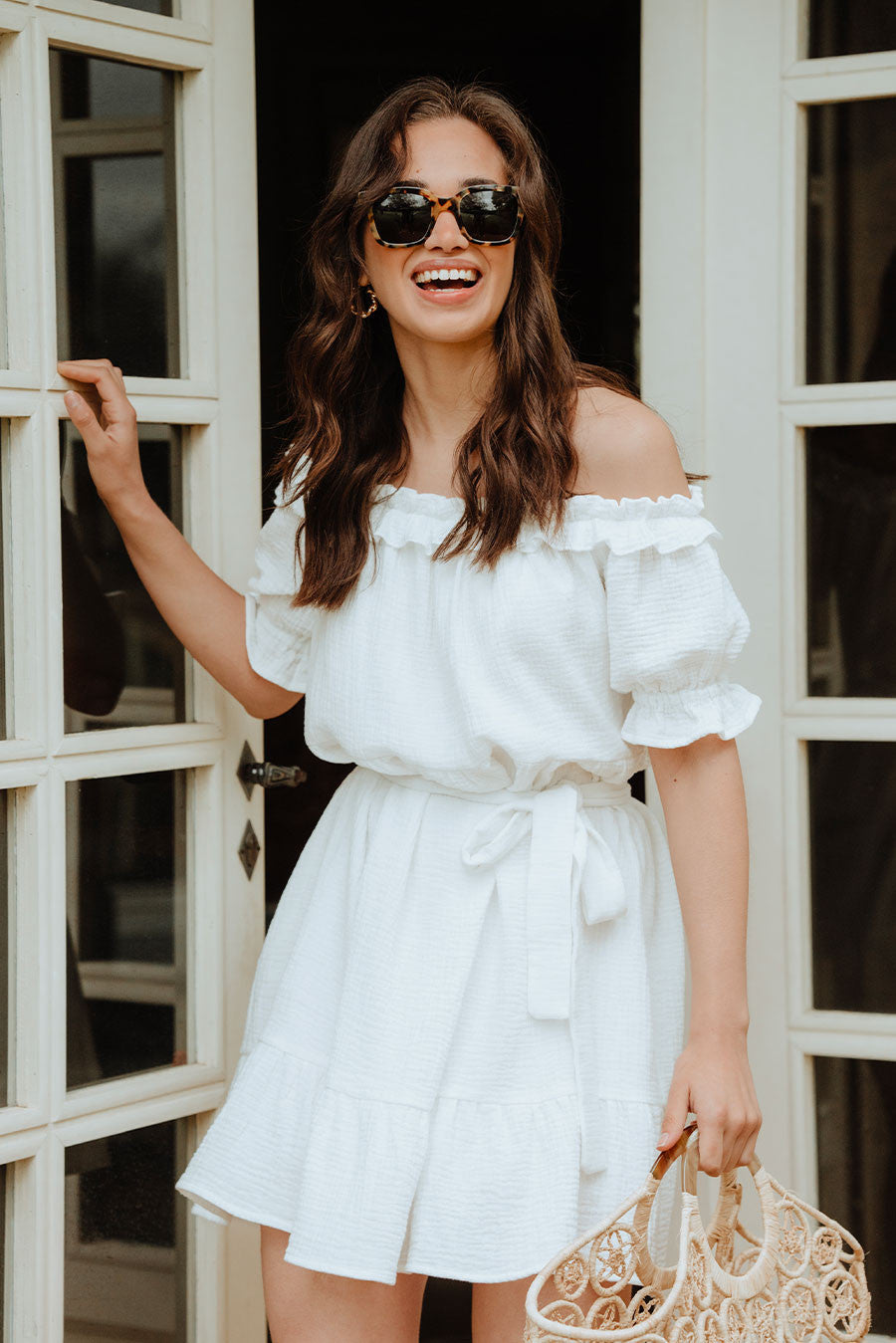 Petra White Cotton Dress