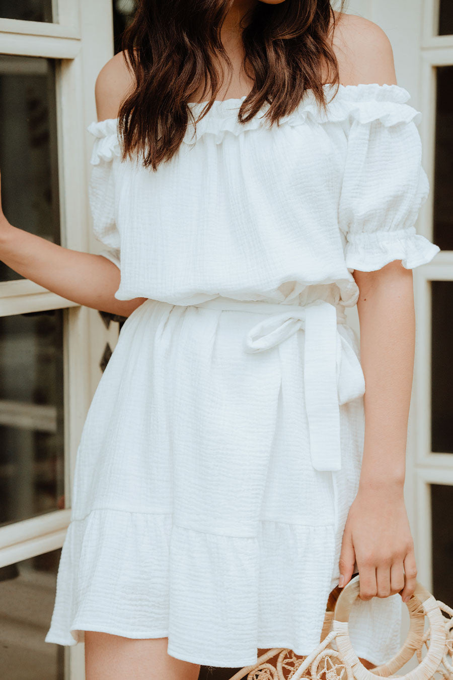 Petra White Cotton Dress
