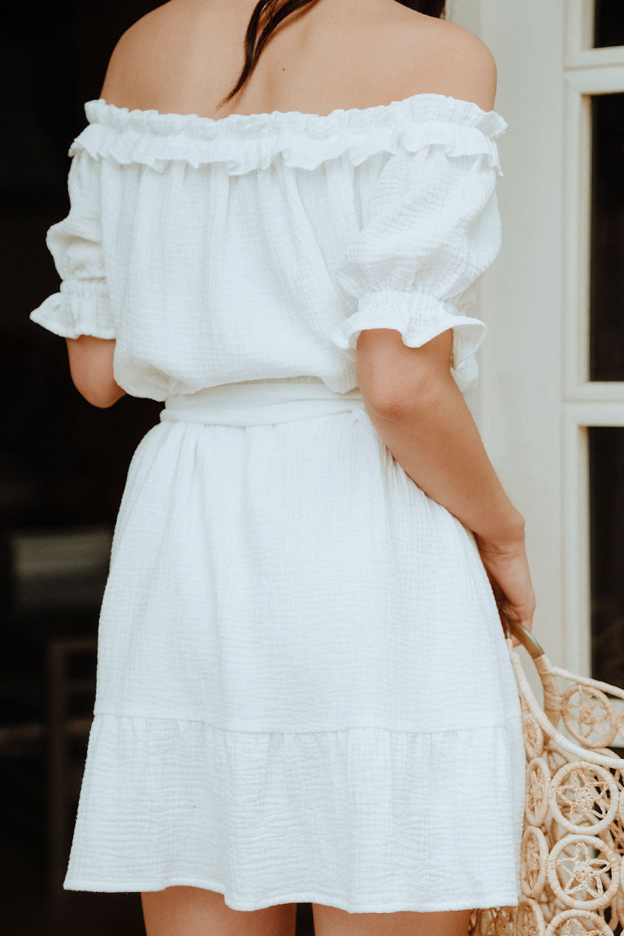 Petra White Cotton Dress