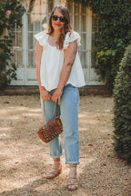 Blusa de algodón blanca Suzanne