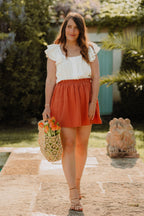 Blusa de algodón blanca Suzanne