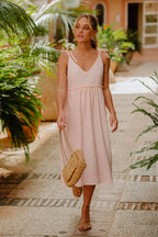 Vestido Salma Rosa Bordado