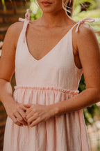 Vestido Salma Rosa Bordado