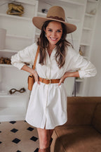 Lison Ecru Velvet Dress
