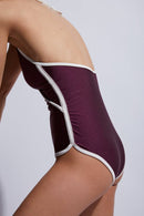 Maillot Une Pièce Elie - Wine Glossy Avorio