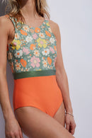 Maillot Une Pièce Bondie - Flower Kaki
