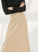 Maison Standards - Jupe Longue Satin - Ecru - Femme