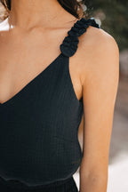 Vest Top Paola Black Cotton