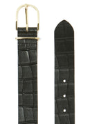 Maison Standards - Crocodile Leather Belt - Black - Woman