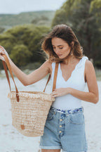 Bolso tote Dithi de rafia