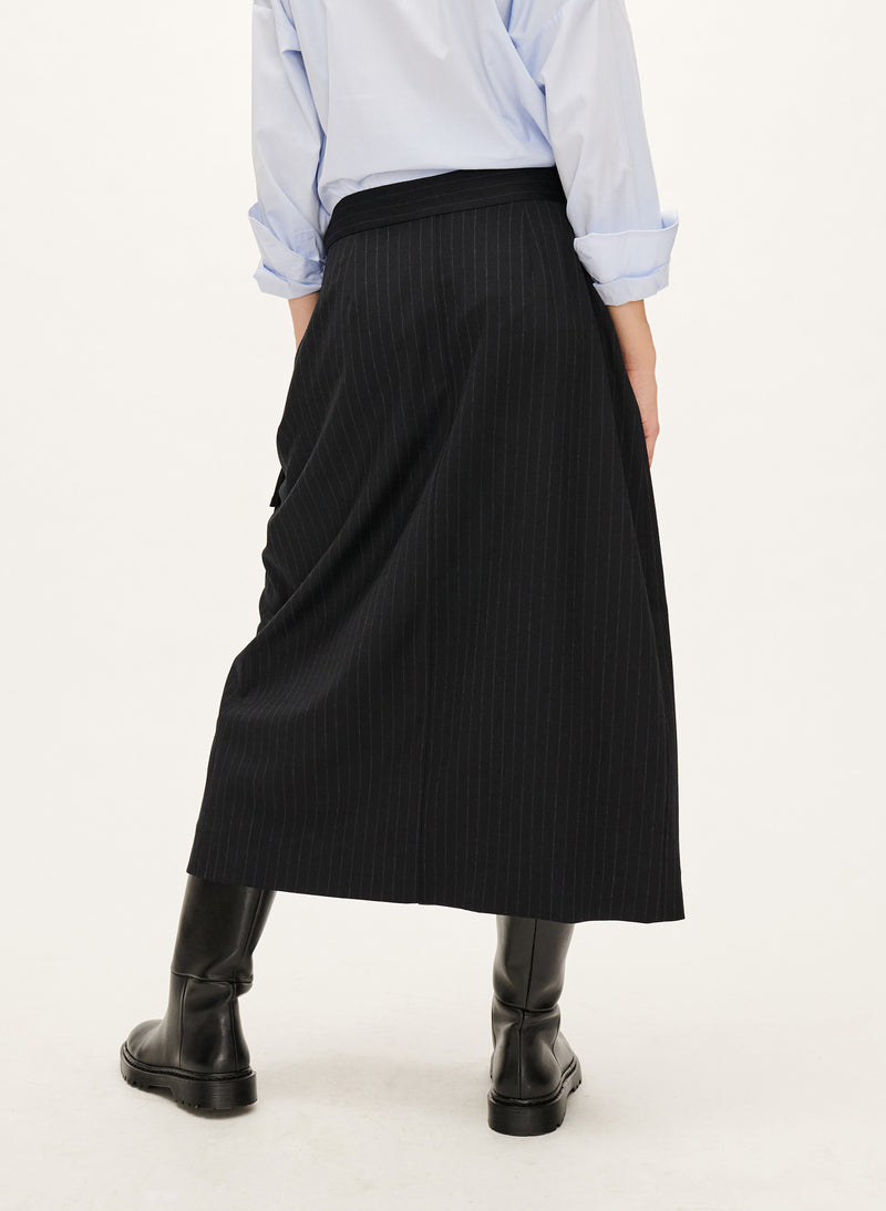 Maison Standards - Wallet Skirt - Striped Navy - Woman