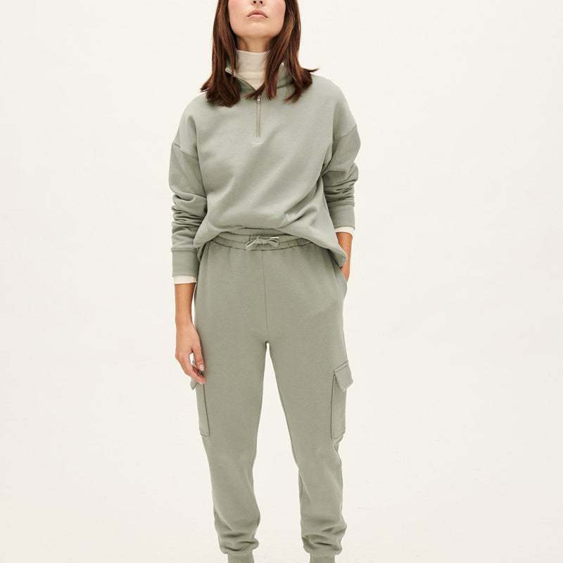 Maison Standards - Sweat-Shirt Trucker Collar - Almond Green - Woman